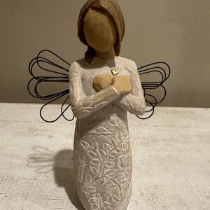 Willow Tree Angel Sculpture - Cream and Brown